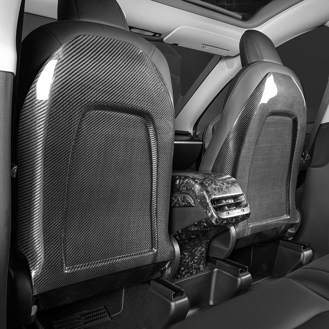 Tespart - Model 3 / Y Back Seat Cover - Carbon Fiber Interior Mods