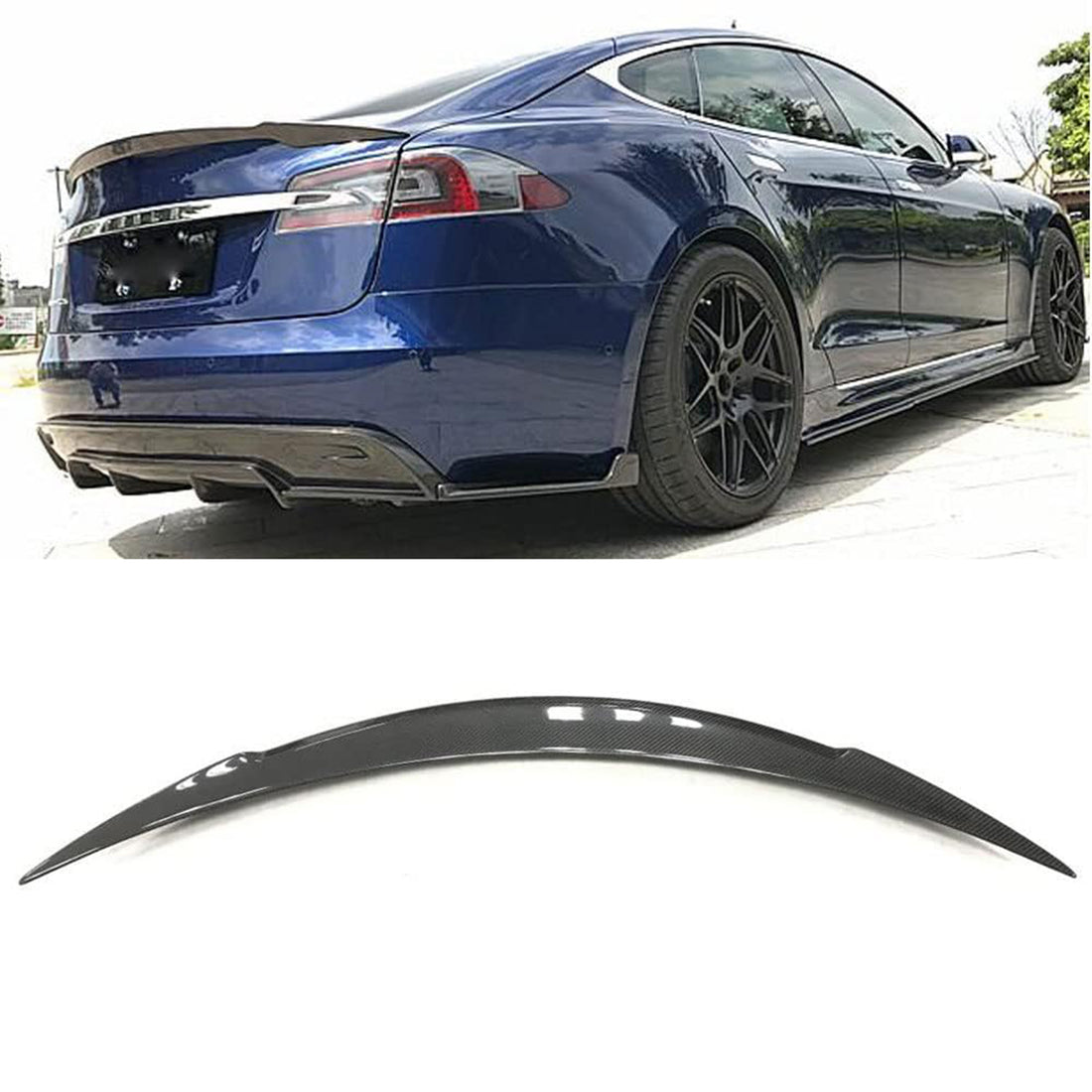 Tespart - Model S Spoiler R-Style - Real Molded Carbon Fiber