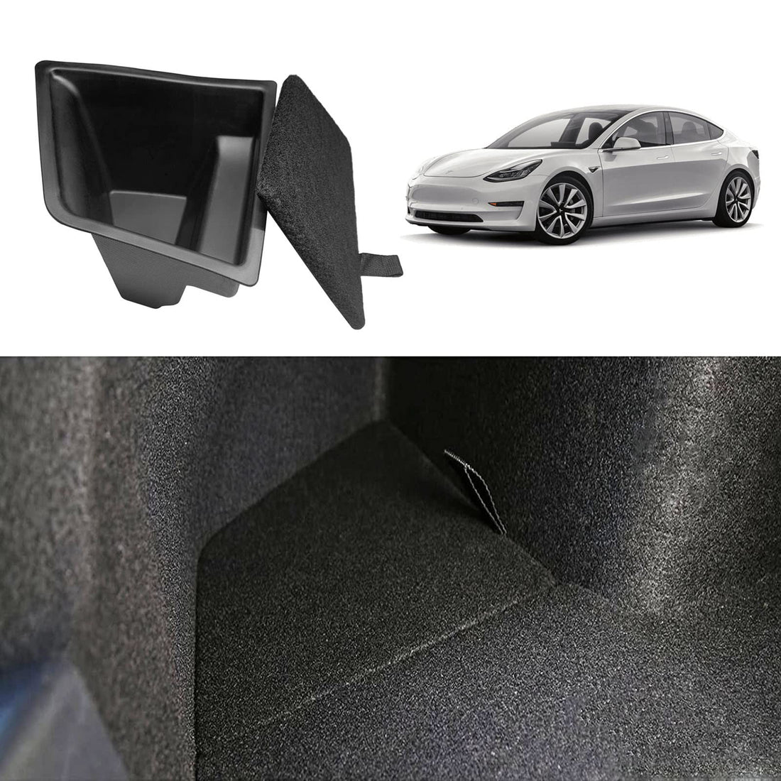 infinaware - Original Car Left Trunk Organizer for Tesla Model 3