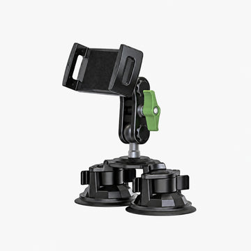 Phone Mount Dual Suction Aluminum Holder for Navigation and Filming