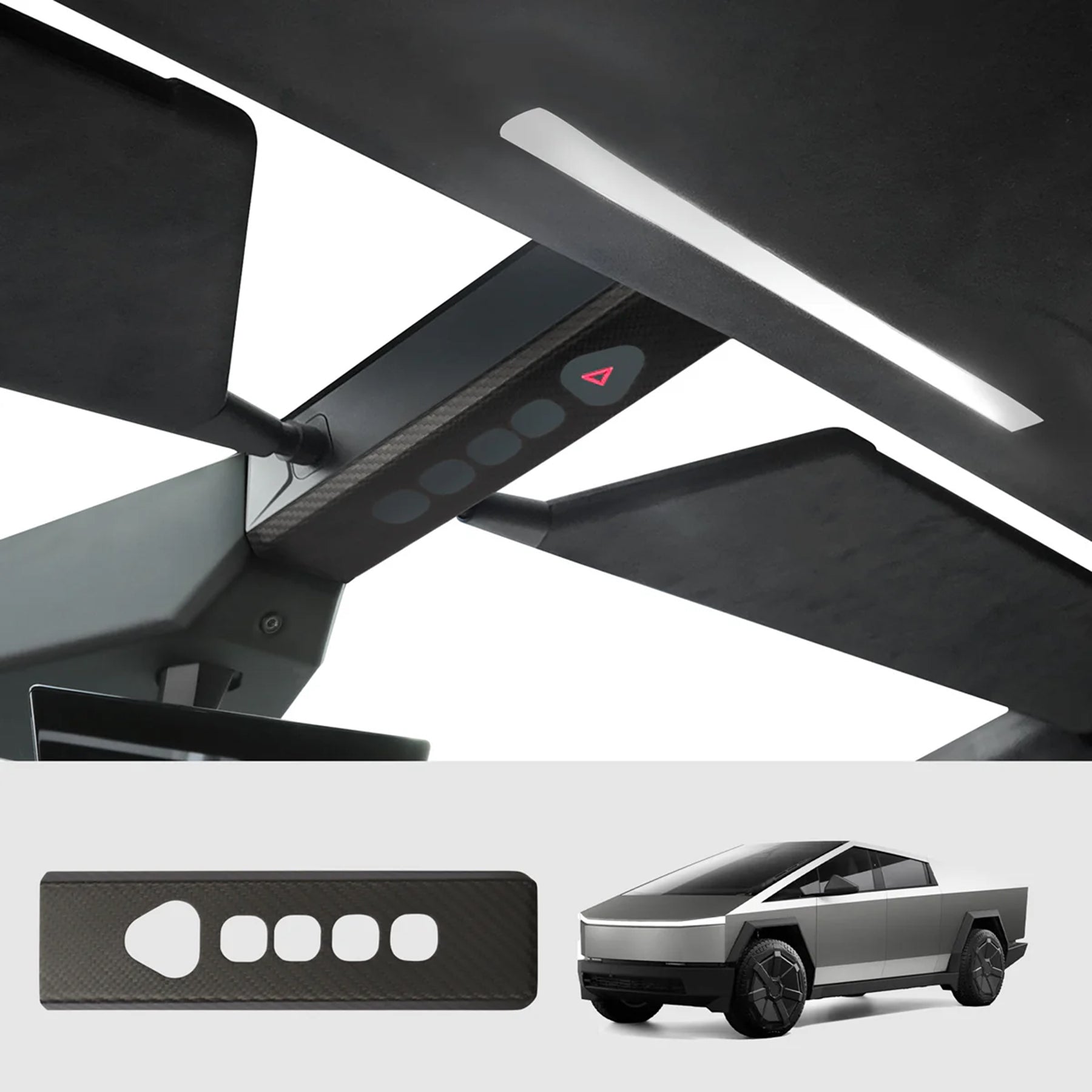 Tespart - Reading Light Trim Cover Real Carbon Fiber for Cybertruck