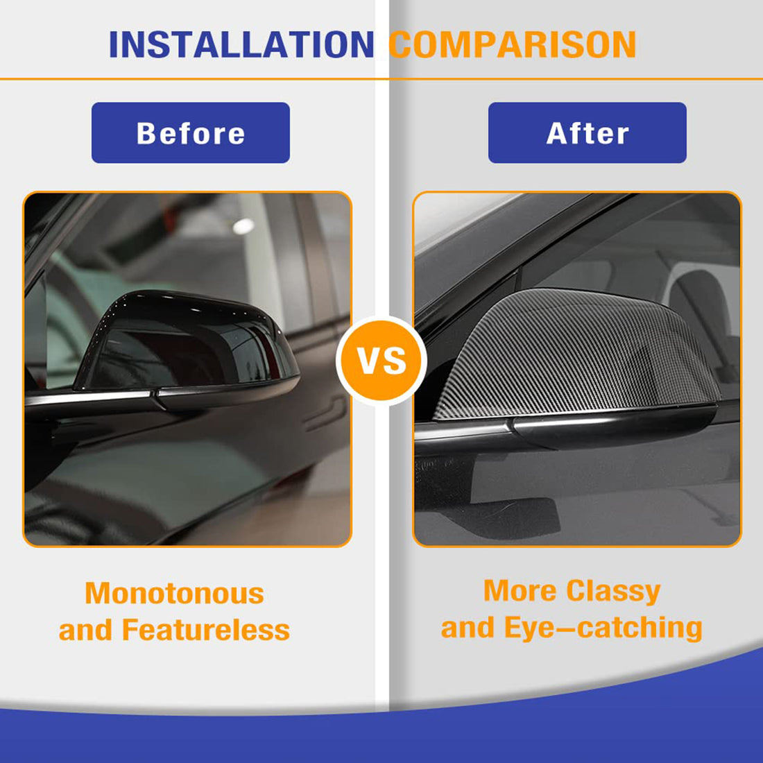 Tespart - Real Carbon Fiber Mirror Covers for Tesla Model S
