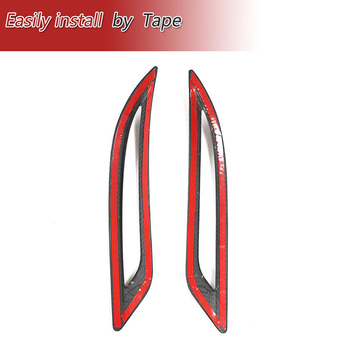 Tespart - Real Carbon Fiber Rear Bumper Reflector Decorative Frame for Tesla Model 3