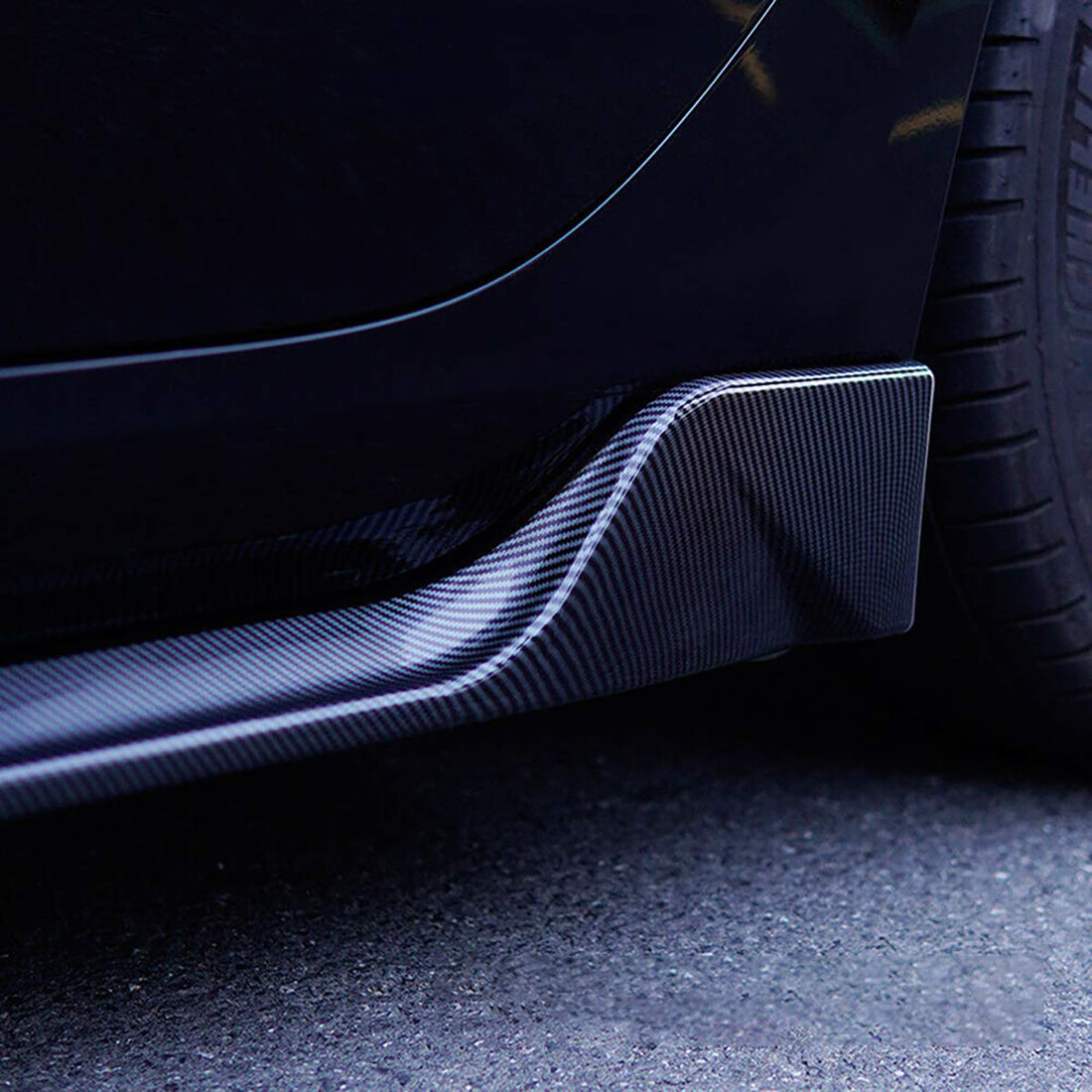 Tespart - Real Carbon Fiber Side Skirts for Tesla Model S 2014-2020【REVOZPORT Style】