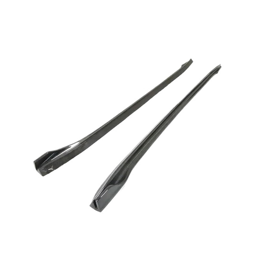 Tespart - Model 3 Side Skirts V style - Real Molded Carbon Fiber