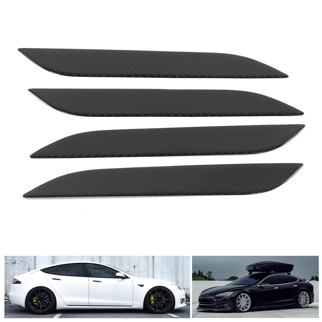 Tespart - Real carbon Door handle Cover suitable for Tesla Model S 2016-2019 - (4pcs)