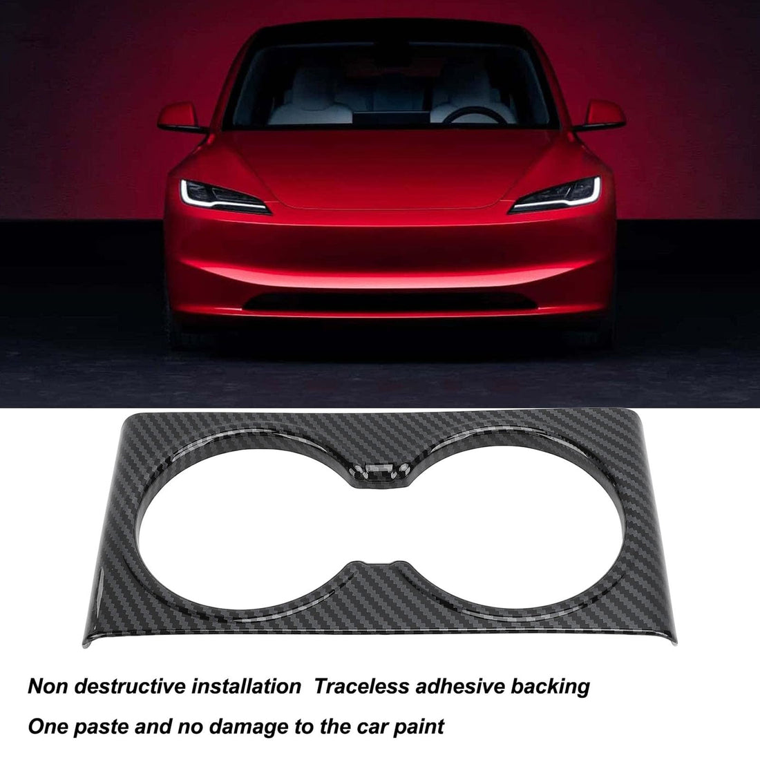 Tespart - Rear Seat Cup Holder Protection Cover For Model 3 Highland