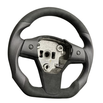 Tespart - Round Steering Wheel Replacement for Tesla Model S / X 2021-2022【Style 1】