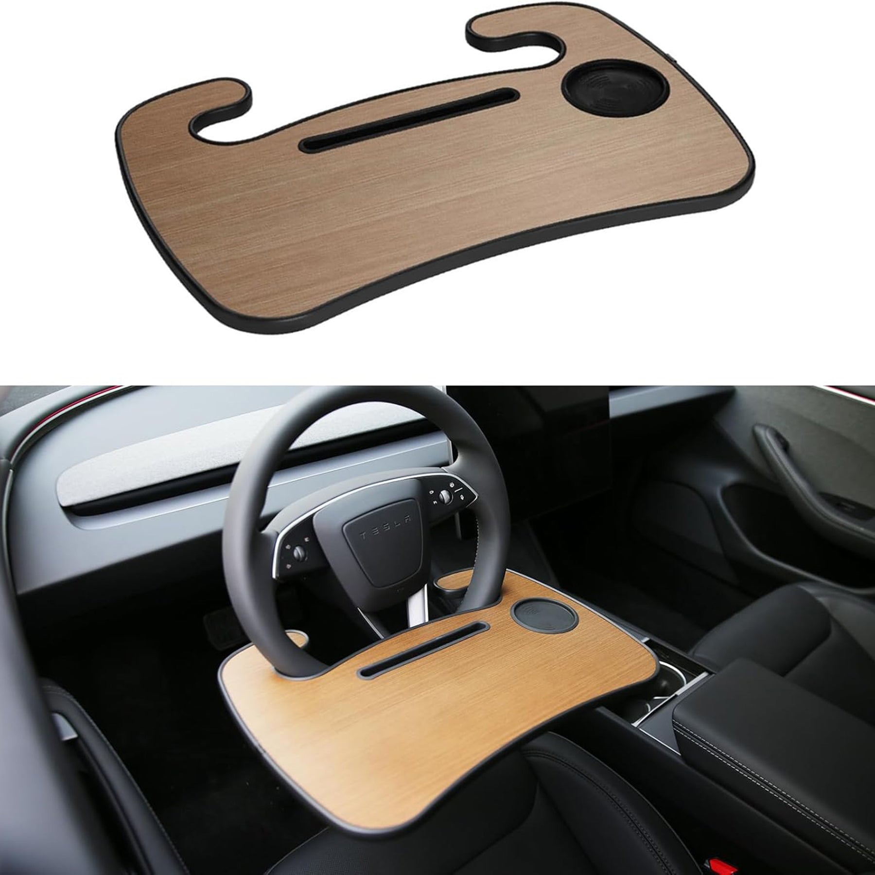 Tespart - Round Steering Wheel Tray for Tesla Model S/3/X/Y