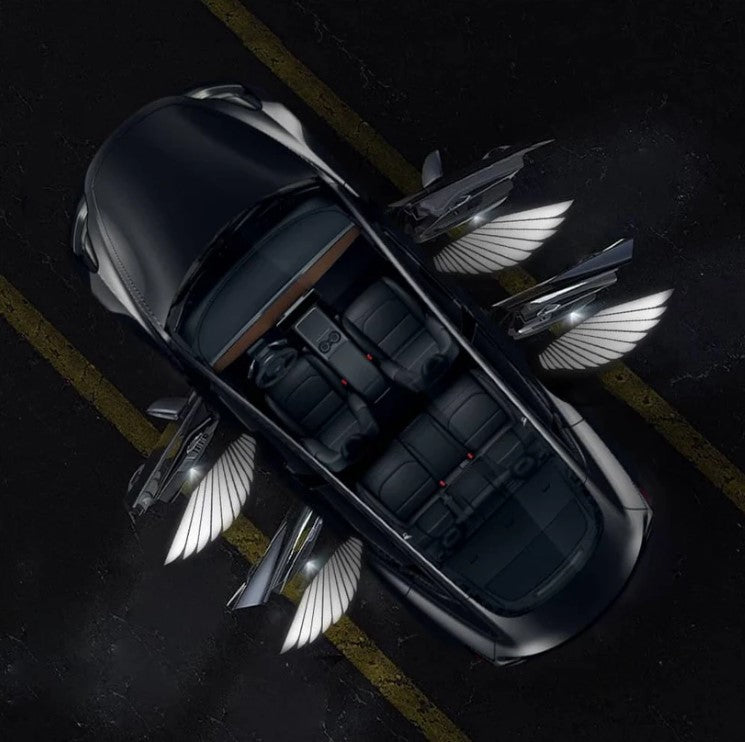 Tespart Angel Wings Door Welcome Lights for Model 3/Y/S/X