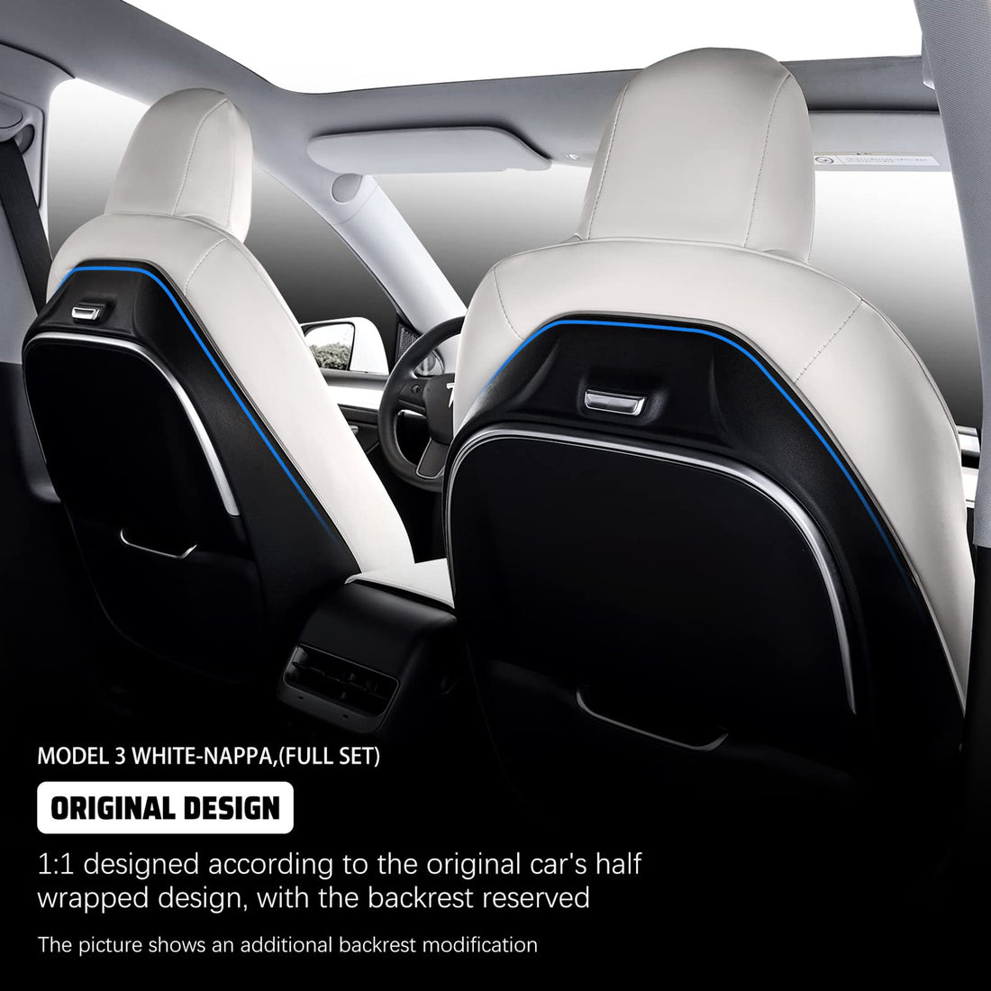 Tespart - Seat Covers for Only Front Seats/Rear Seats for Tesla Model 3 Highland