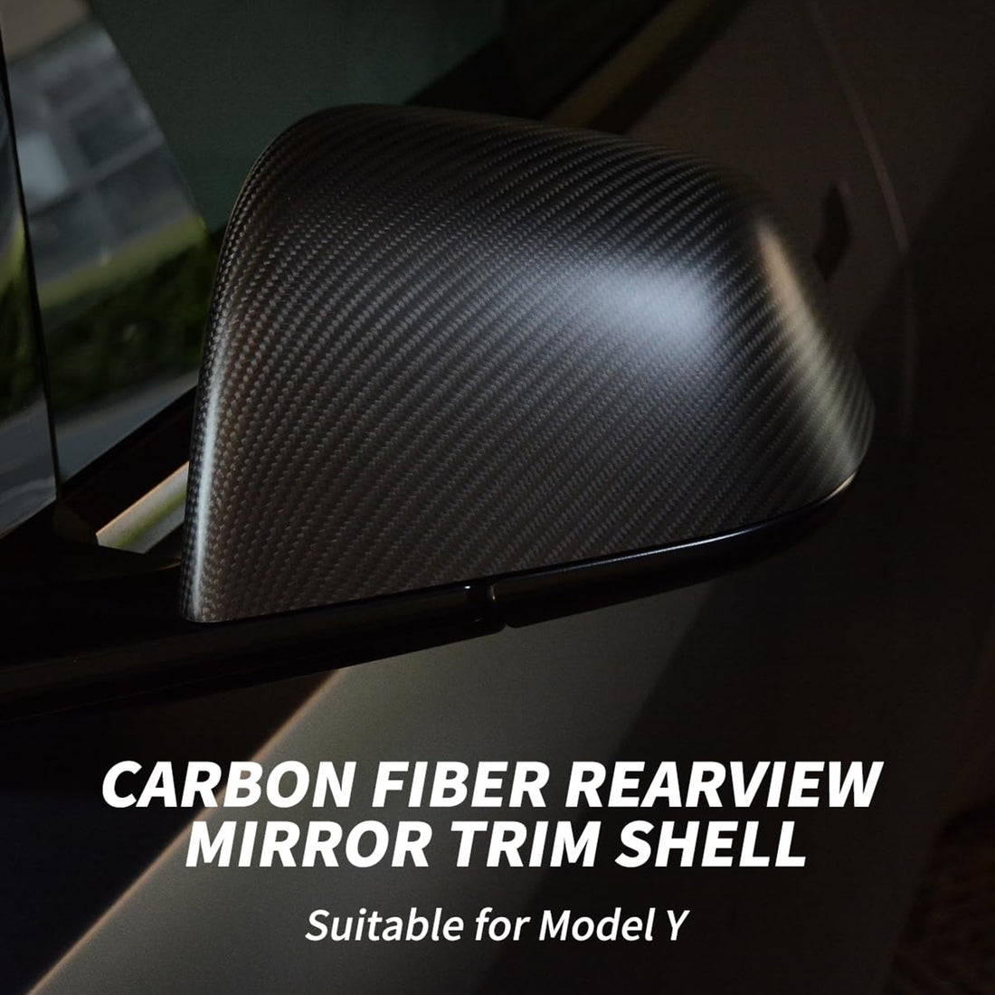 Tespart - Side Mirror Cover for Tesla Model Y / 3 Highland ( OEM Style ) - Carbon Fiber Mirror Caps Exterior Mods