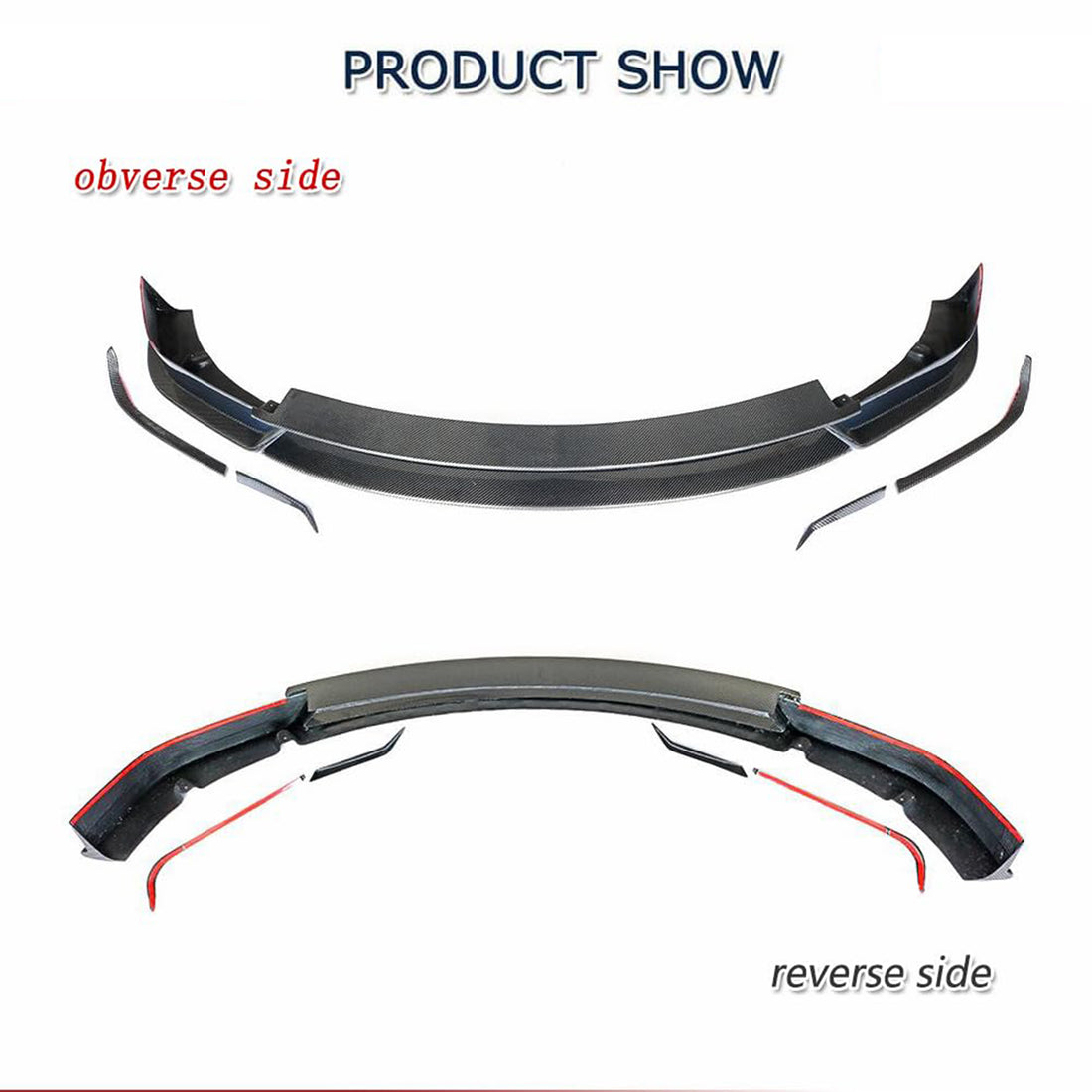 Tespart - Model X Spoiler Front Lip - Rear Molded Carbon Fiber