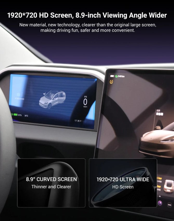 Tespart  8.9'' Integrated Dashboard Display with Ambient Lighting for Model 3 / Y