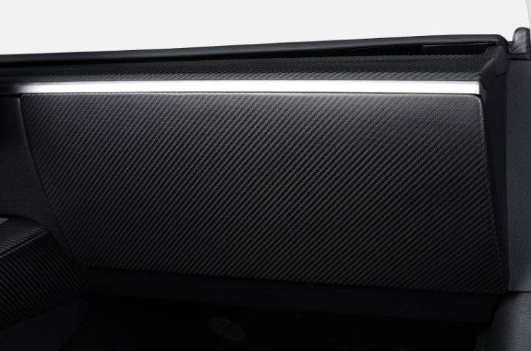 Tespart Real Dry Carbon Fiber Glove Box Cover Overlay for Model Y / 3