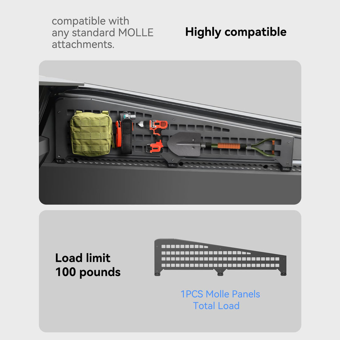 Tespart - Truck Bed L-Track Molle Panels for Cybertruck