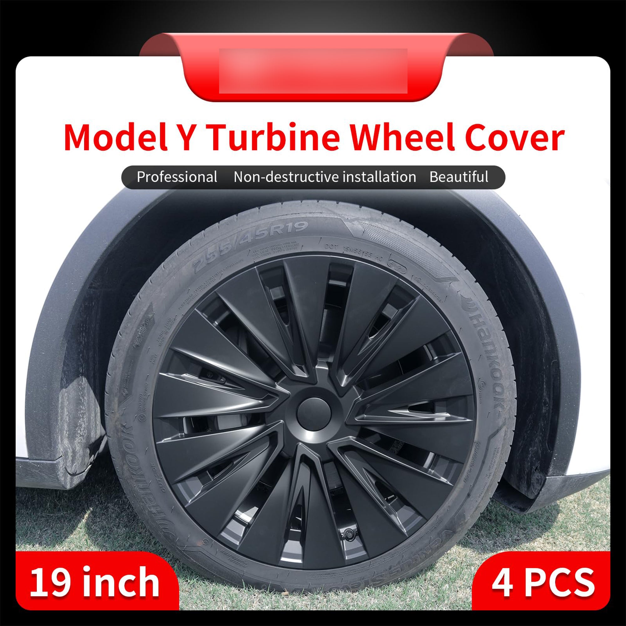 Tespart- 19' Turbo Wheel Cover For Tesla Model Y（4PCS）