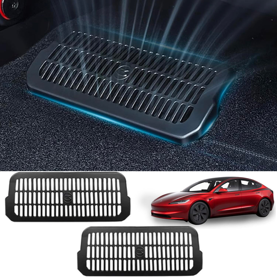Tespart - Under Seat Air Vent Cover For Tesla Model 3 Highland