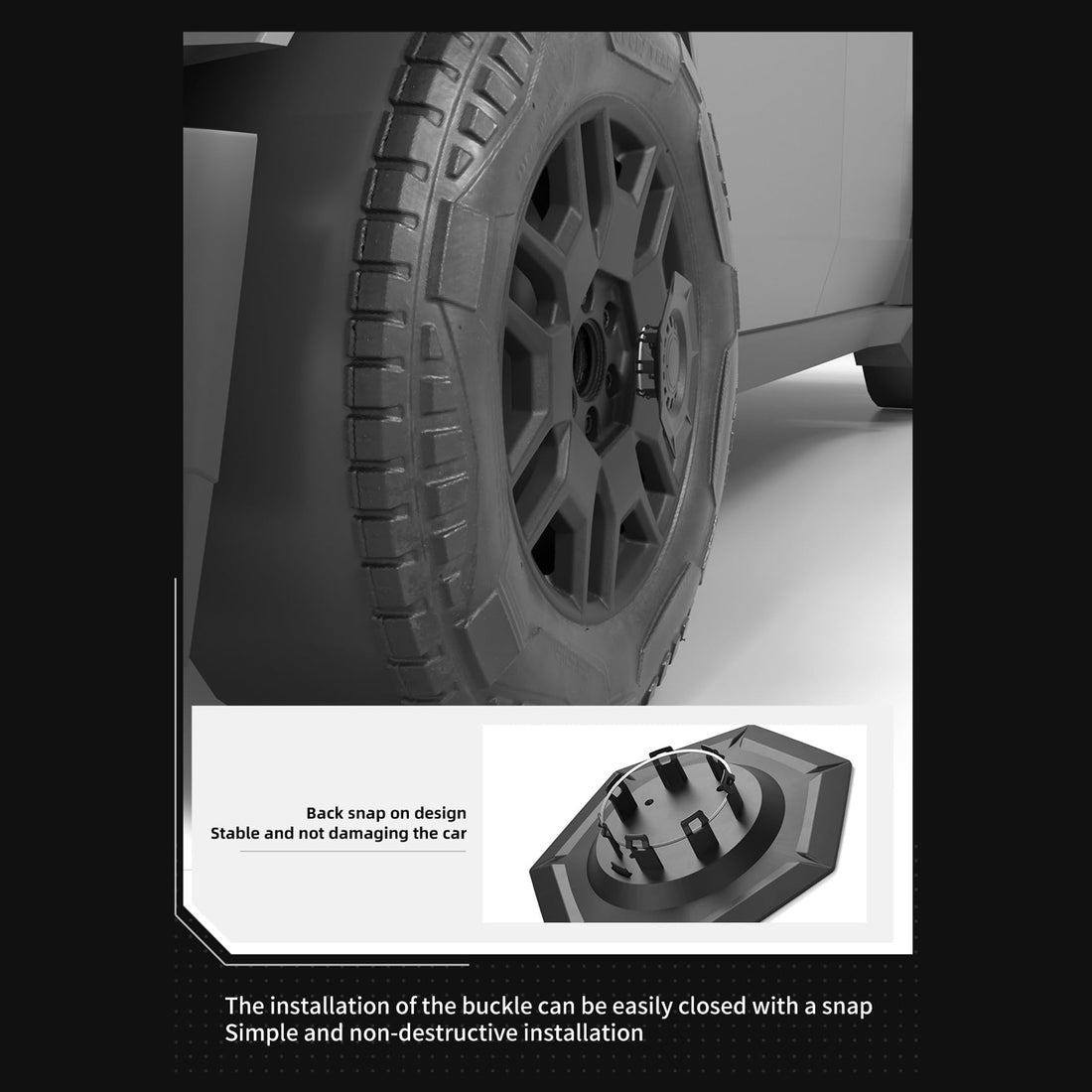 Tespart - Wheel Center Hub Caps for Cybertruck (4 PCS)