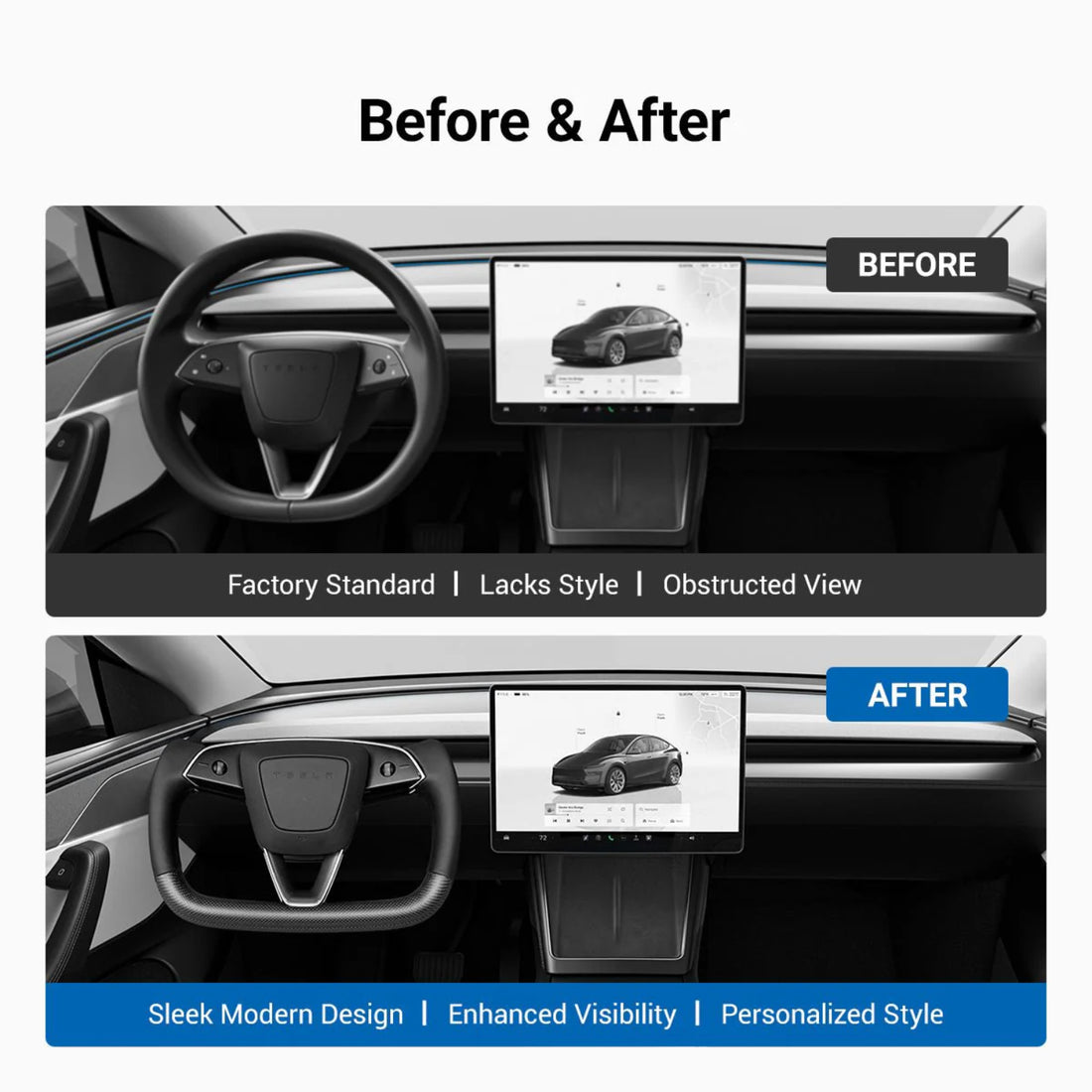 Yoke Wheel Carbon Fiber Heated Upgrade for Highland Juniper Interior